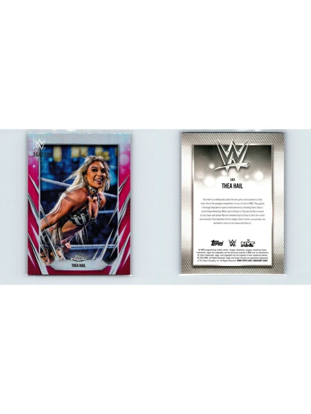 2026 Topps Chrome WWE Thea Hail #183 Magenta Refractor #/399 NXT